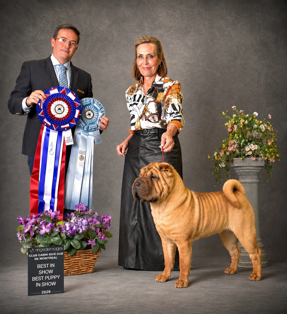Blai Llobet presenting a Shar Pei award in Montreal, 2026